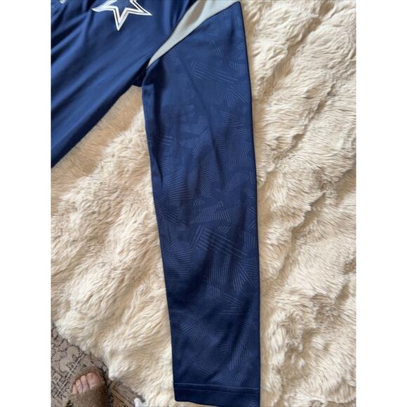 NFL Dallas Cowboys Mens LG Logo Half-Zip Pullover Navy Blue Camo Sleeves EUC - Picture 3 of 4